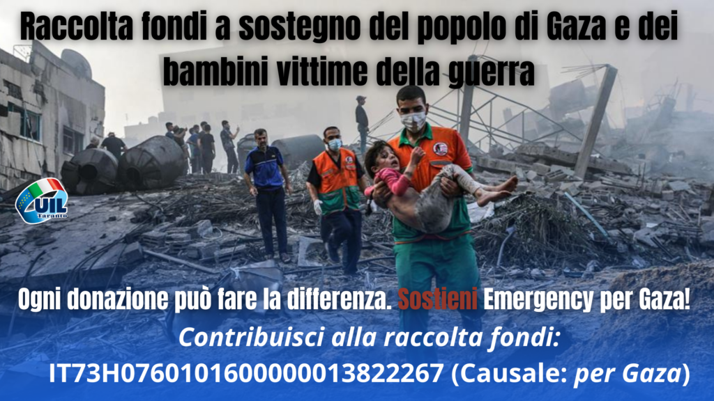Raccolta fondi a sostegno del popolo di Gaza e dei bambini vittime della guerra