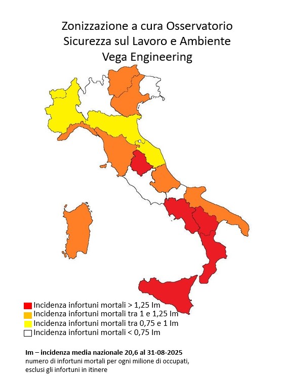 Giornata nazionale per le vittime degli incidenti sul lavoro: oltre settecento da inizio anno Osservatorio Vega: la Puglia in zona rossa