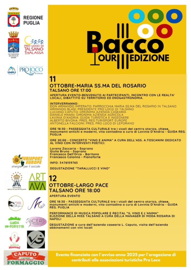 Locandina Bacco Tour 2025