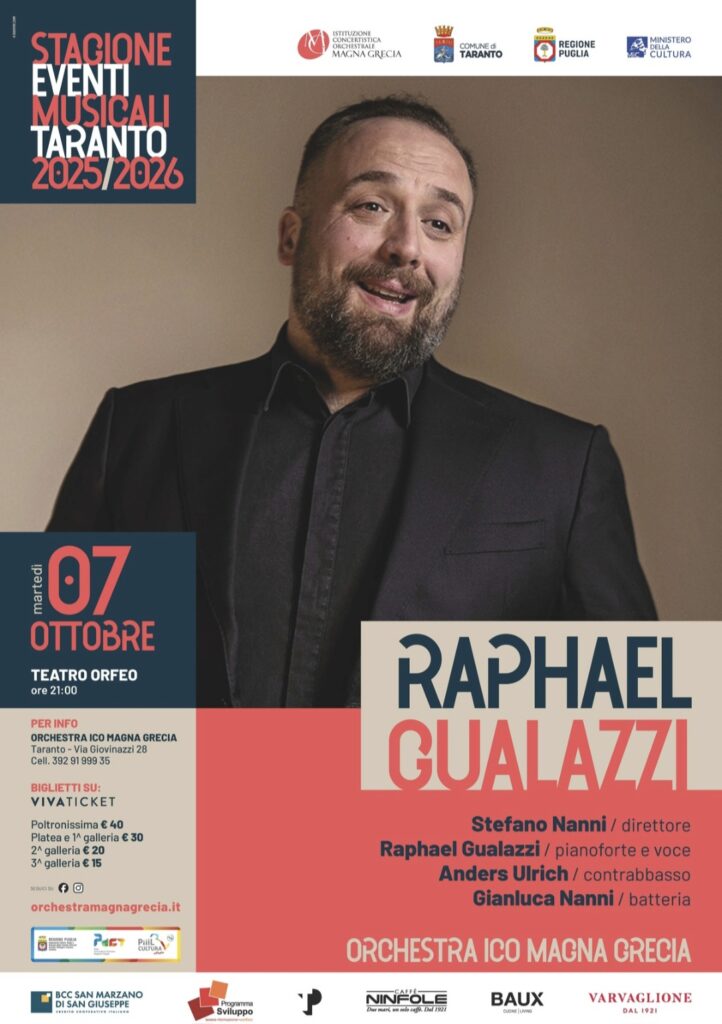 OMG Raphael Gualazzi Martedì 7 Ottobre Orfeo Taranto