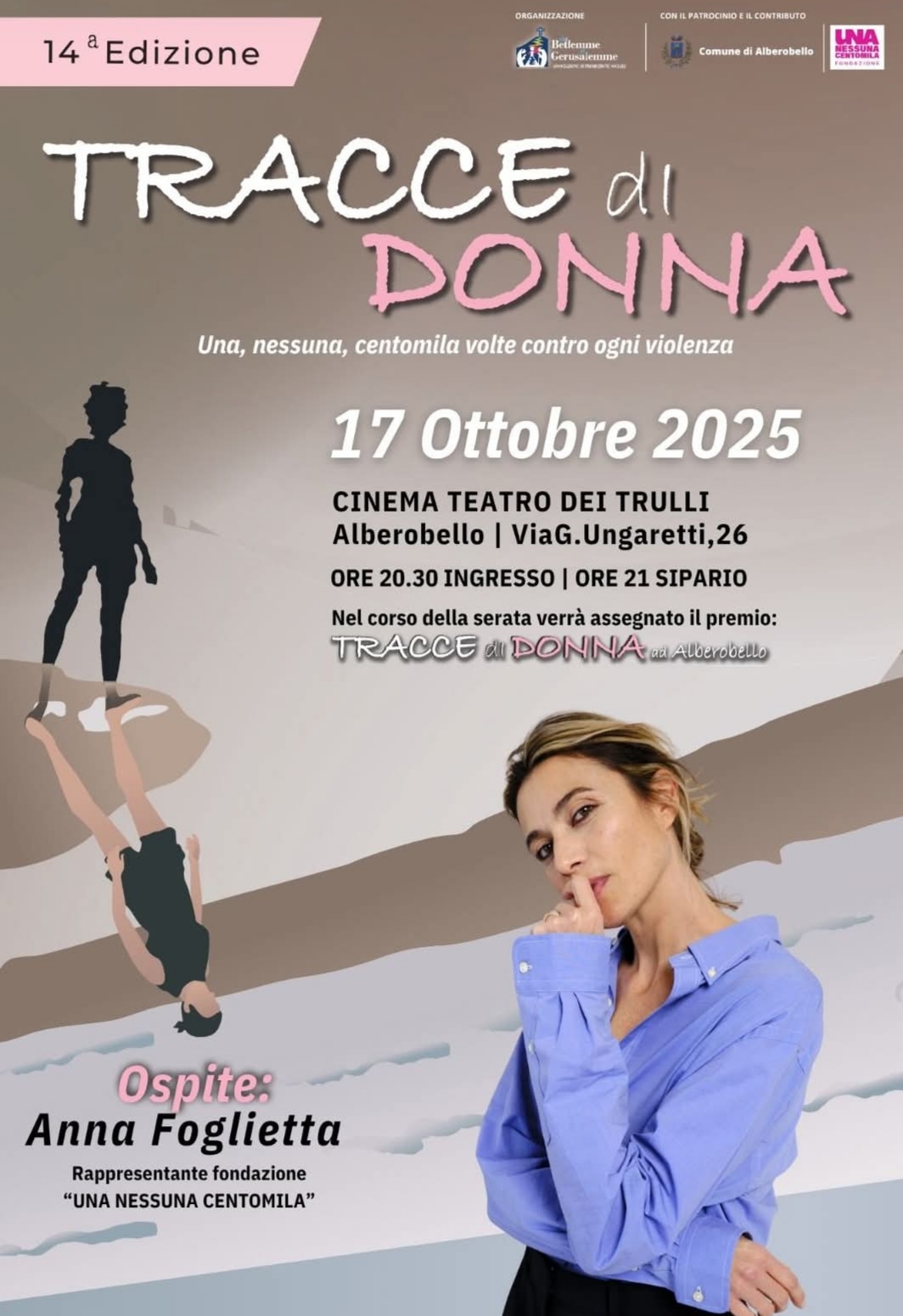Anna Foglietta stasera ad Alberobello "Tracce di donna" Anna Foglietta stasera ad Alberobello "Tracce di donna"