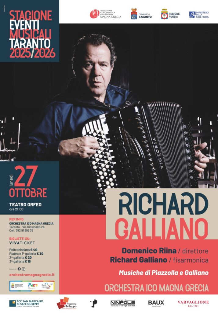 Stagioone Eventi Richard Galliano lunedì 27 ottobre