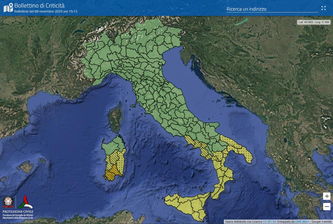 Maltempo: parte della Puglia fra le regioni oggi in allerta. Codice giallo per fascia adriatica barese, Valle d’Itria, tarantino e Salento Protezione civile, previsioni meteo: temporali e vento