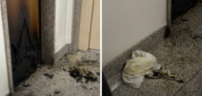 Martina Franca: fuoco a bottiglie incendiarie in tre piani di un palazzo rinvenute nella notte Annerite alcune porte di ingresso Martina Franca: fuoco a bottiglie incendiarie in tre piani di un palazzo rinvenute nella notte Annerite alcune porte di ingresso