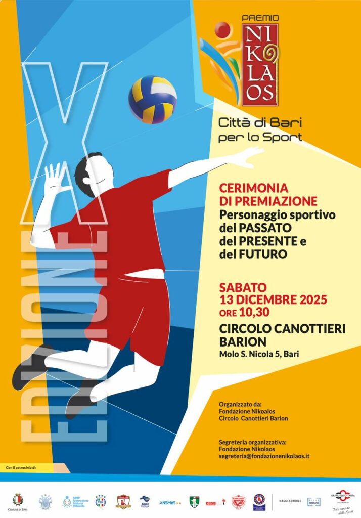 Fondazione Nikolaos 2025 Premio Sport Citta di Bari Locandina 2025