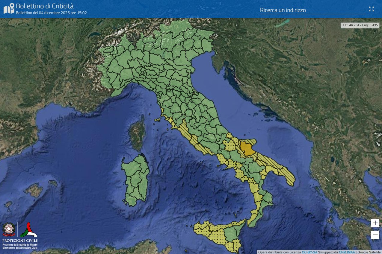 maltempo la puglia fra le regioni oggi in allerta per temporali codice arancione per parte del foggiano protezione civile previsioni meteo