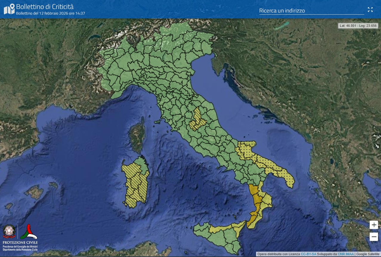 Maltempo: la Puglia fra le regioni oggi in allerta temporali, parte della Calabria in arancione Protezione civile, previsioni meteo