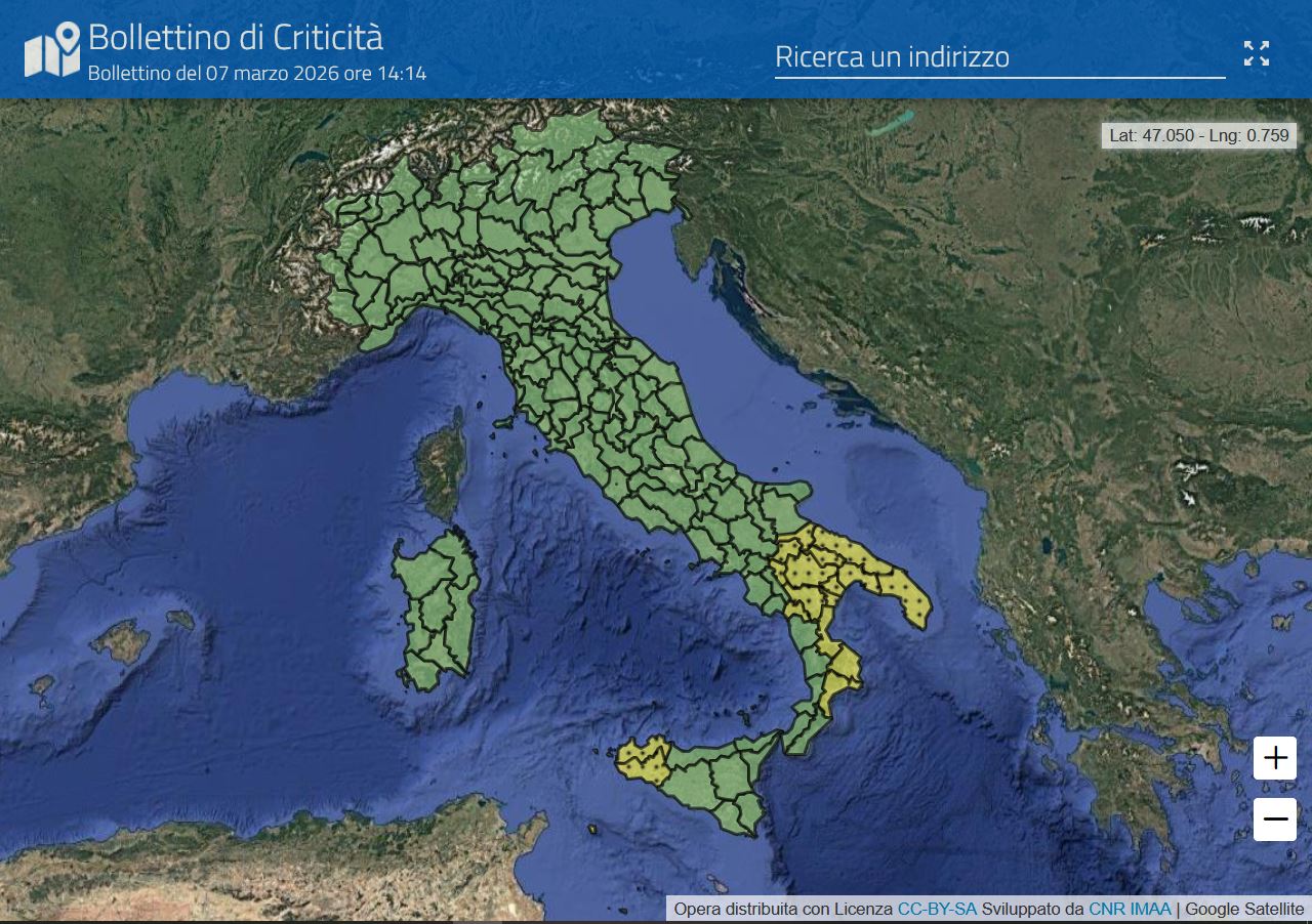 Maltempo: parte della Puglia fra le regioni oggi in allerta temporali, codice giallo dal Cerignolano al Salento Protezione civile, previsioni meteo