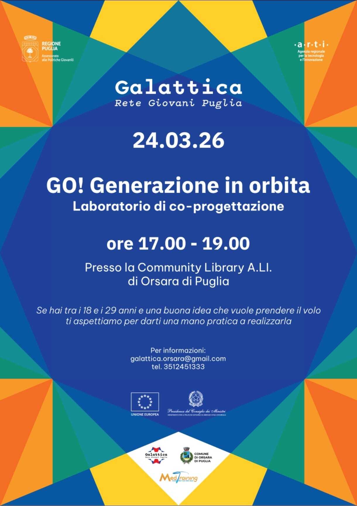 orsara di puglia con galattica per co progettare il bando go 8211 generazione in orbita marted236 da Noinotizie.it orsara di puglia con galattica per co progettare il bando go 8211 generazione in orbita marted236