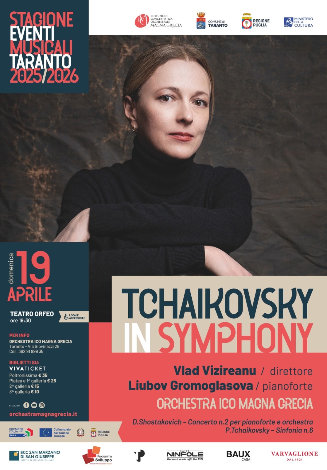 Taranto: stasera “Tchaikovsky in symphony” Teatro Orfeo