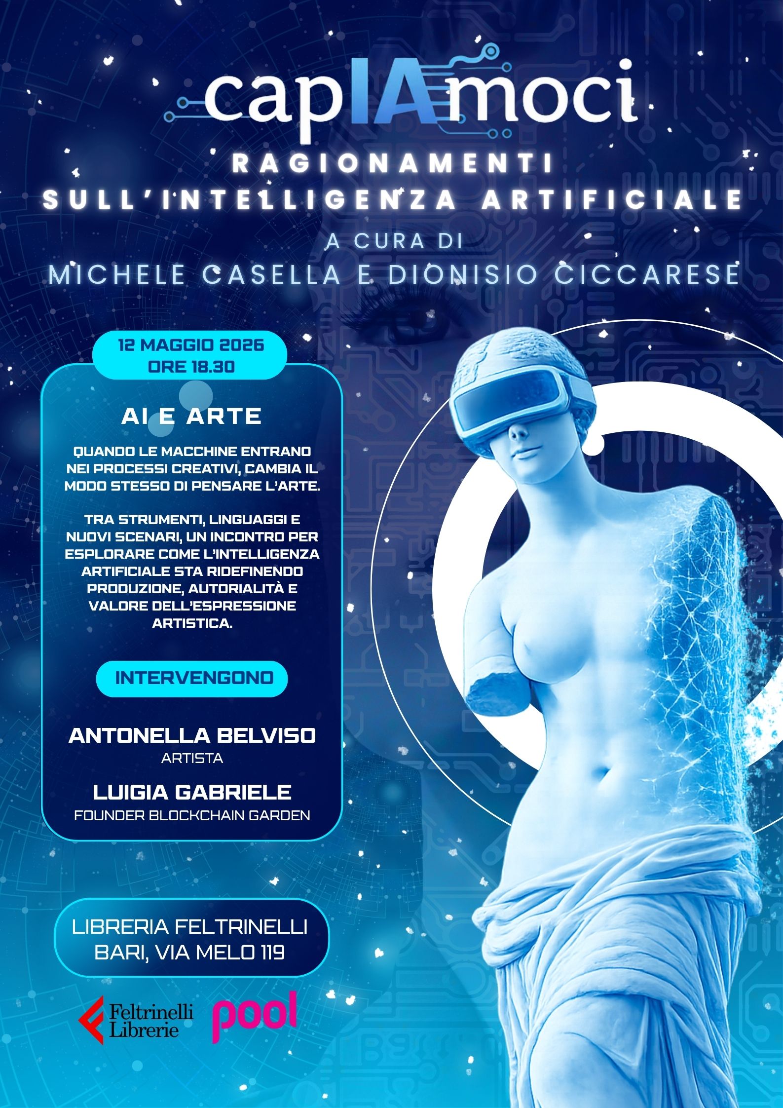 Bari: oggi ultimo appuntamento per “CapIAmoci” Libreria Feltrinelli