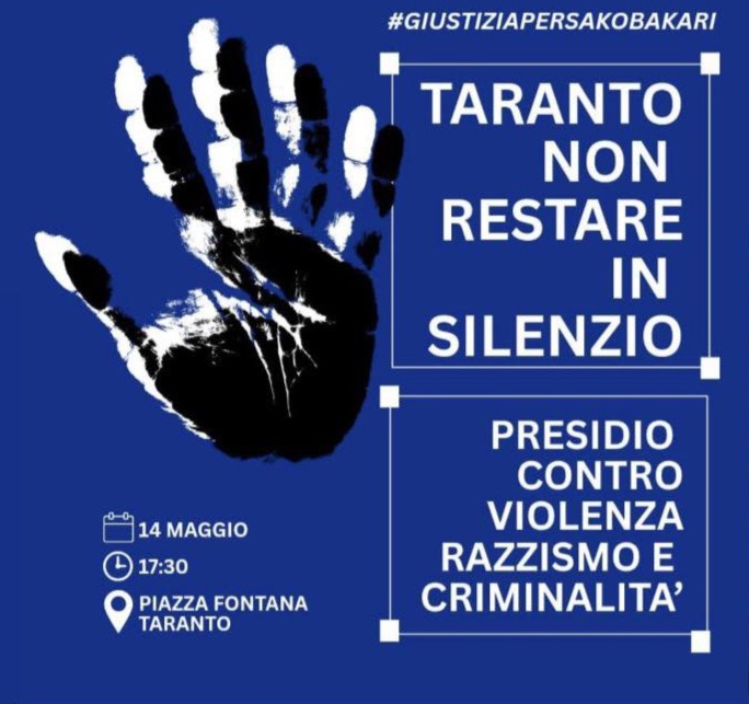taranto oggi la manifestazione dopo l8217omicidio di sako bakari in piazza fontana dove 232 stato ucciso da Noinotizie.it taranto oggi la manifestazione dopo l8217omicidio di sako bakari in piazza fontana dove 232 stato ucciso