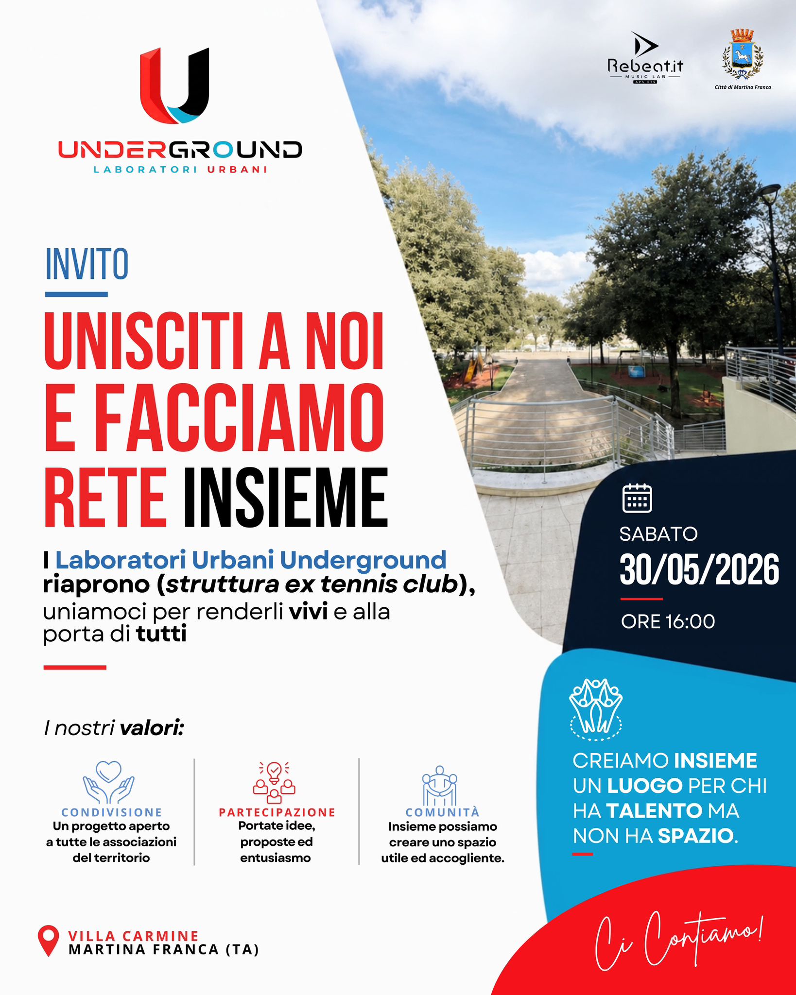 Martina Franca, villa Carmine: riapre il laboratorio urbano nell’ex tennis club Underground