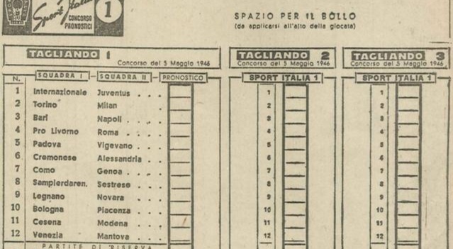 Bari-Napoli, che oggi non si potrebbe giocare, finì 2-2 Ottanta anni fa la nascita della schedina