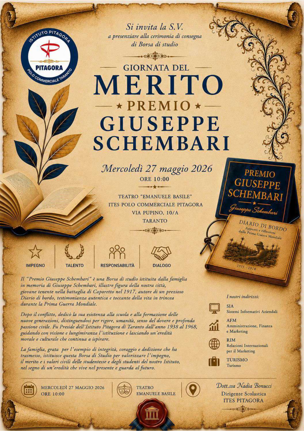 taranto domani il premio giuseppe schembari cerimonia da Noinotizie.it taranto domani il premio giuseppe schembari cerimonia