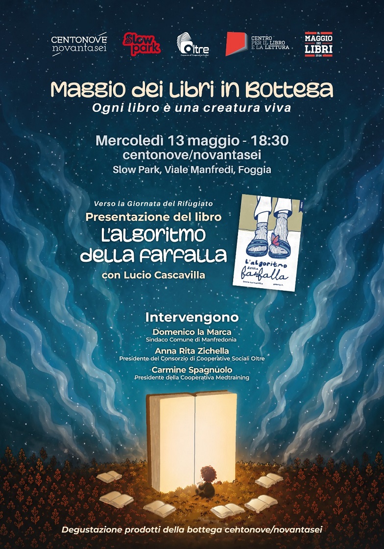 Foggia: “L’algoritmo della farfalla” per “Maggio dei libri in bottega” Domani presentazione della graphic novel di Lucio Cascavilla
