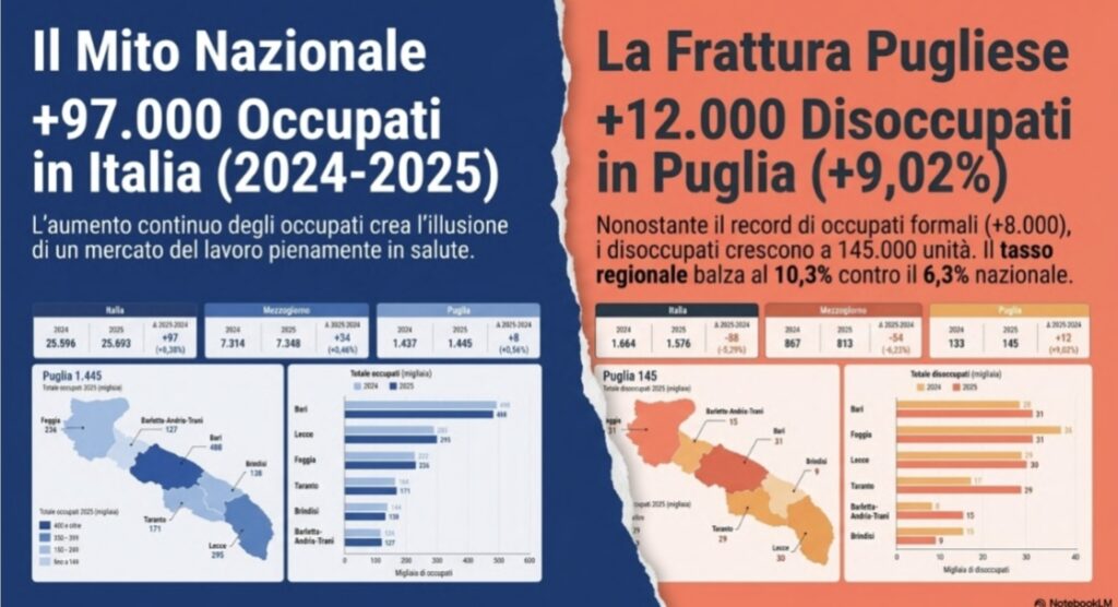 Lavoro: in Puglia “le prospettive sull’occupazione non sono rosee”, retribuzioni “estremamente basse” ma non solo