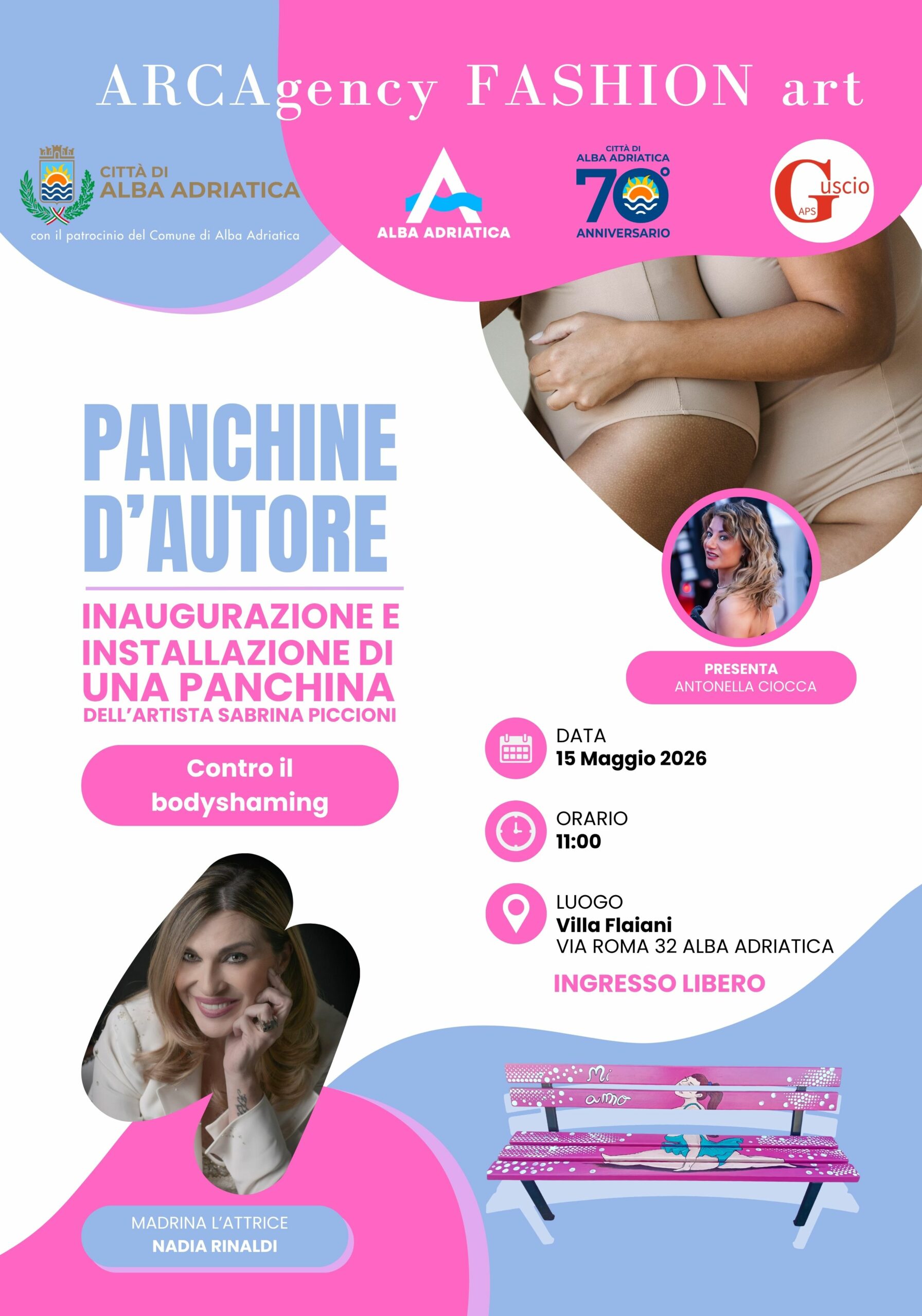 Una panchina contro il body shaming Venerdì in Abruzzo nella giornata nazionale
