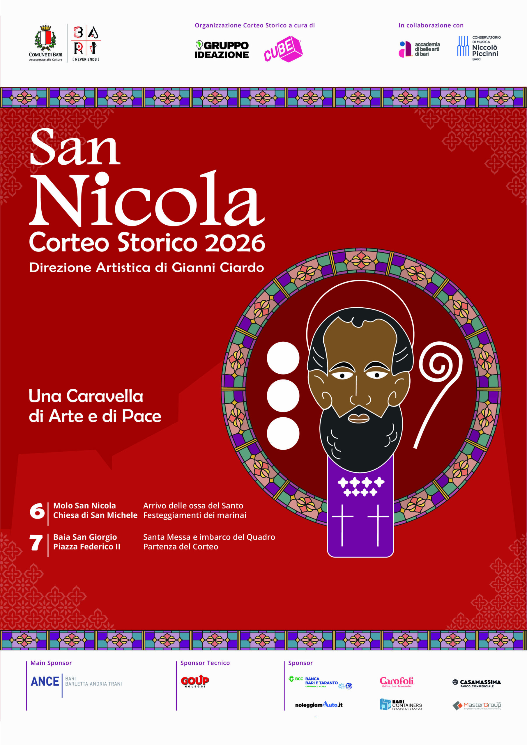 Bari: sarà “Una caravella di arte e di pace”, corteo storico il 7 maggio Verso la festa patronale di San Nicola