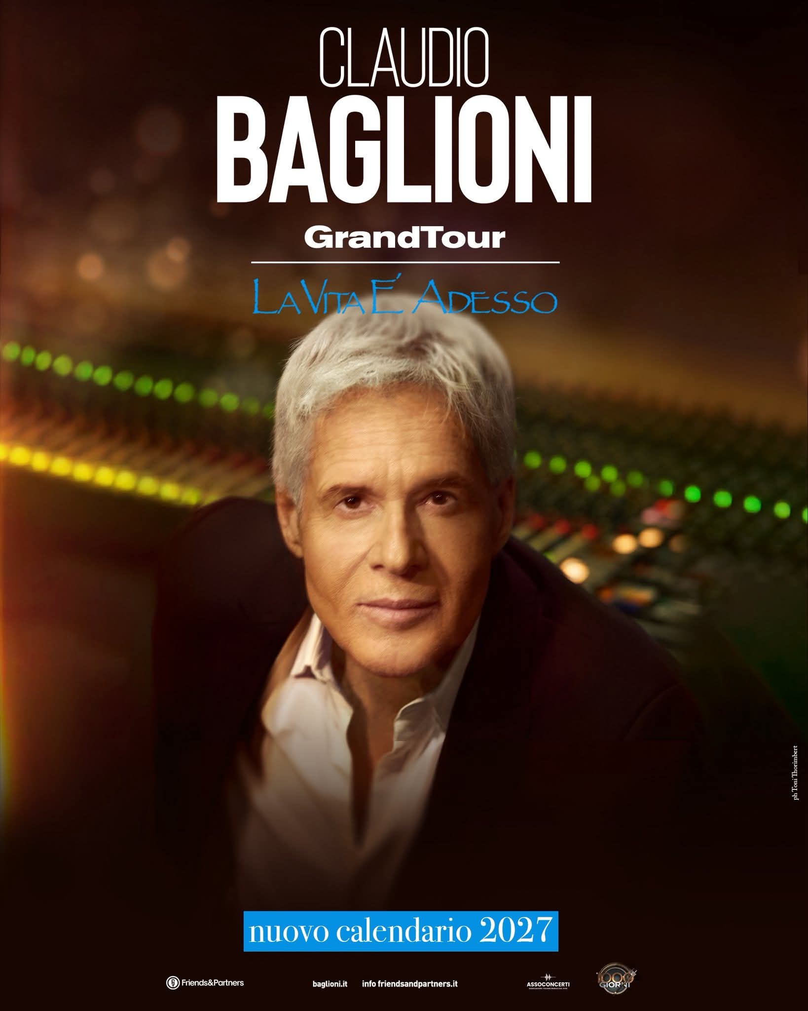 Claudio Baglioni ha la polmonite: rinviato al 2027 il Grand tour “La vita è adesso “ Sarà in Puglia fra il 17 e il 19 agosto dell'anno prossimo