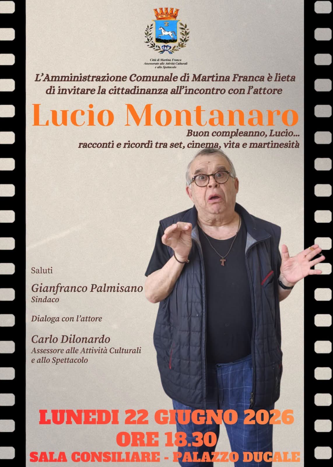Lucio Montanaro compie 75 anni: targa del Comune di Martina Franca Oggi