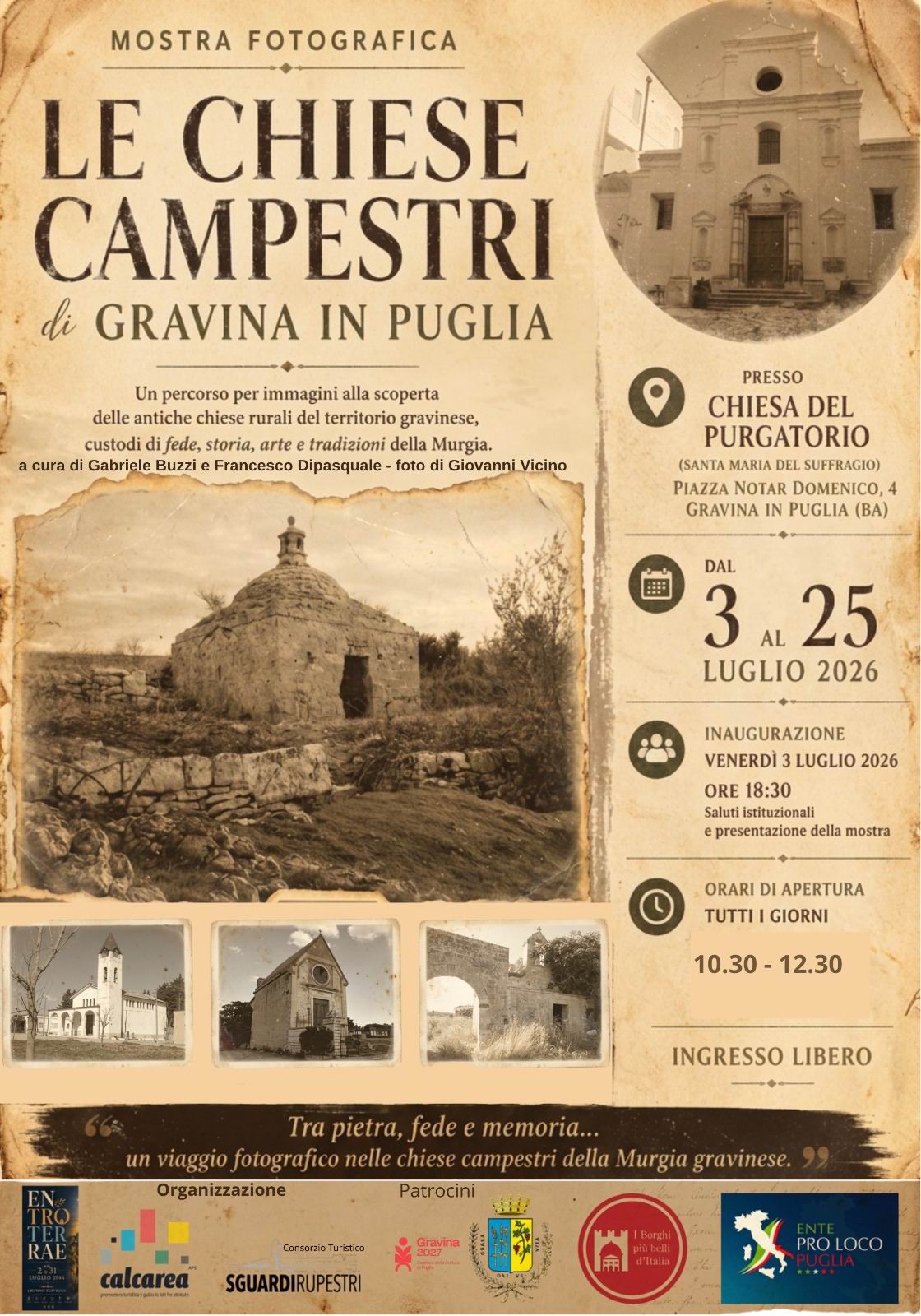 Gravina in Puglia: chiese campestri, mostra Fotografia