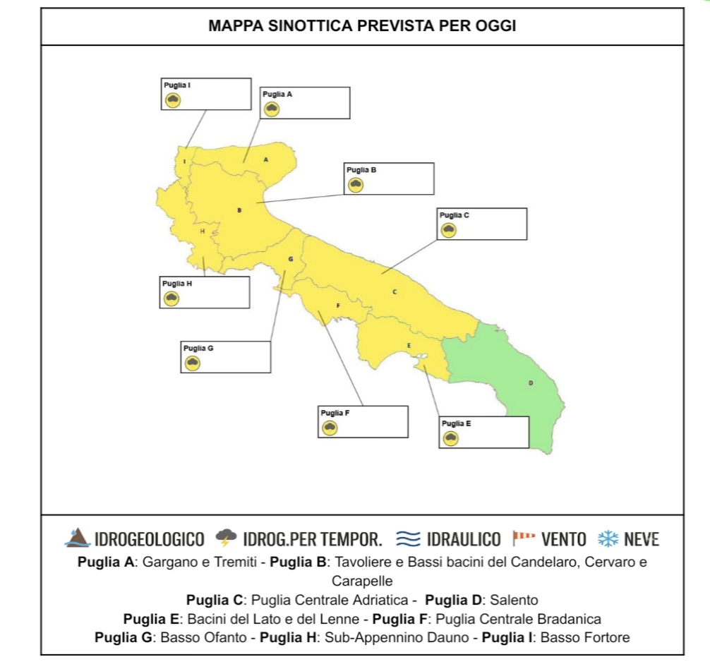 puglia maltempo oggi codice giallo per temporali eccetto il salento il solo in allerta domani protezione civile previsioni meteo da Noinotizie.it puglia maltempo oggi codice giallo per temporali eccetto il salento il solo in allerta domani protezione civile previsioni meteo