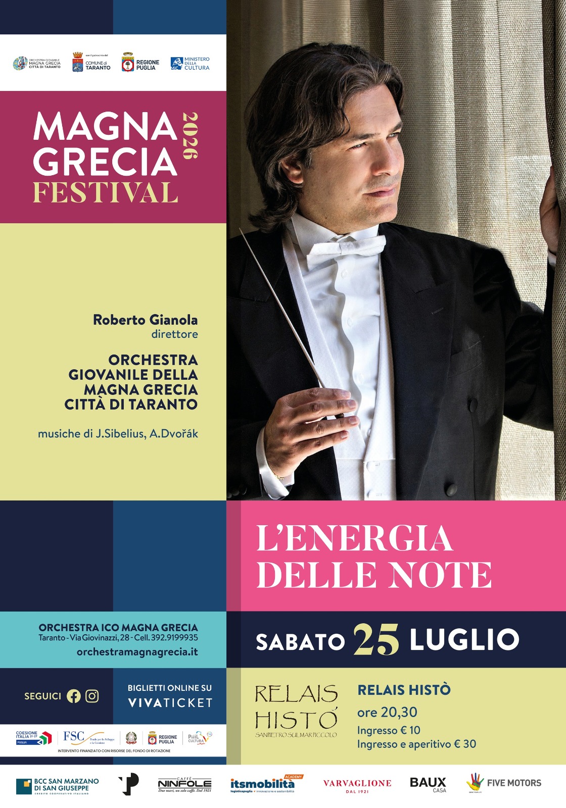 Magna Grecia festival: stasera “L’energia delle note” a Taranto Festival