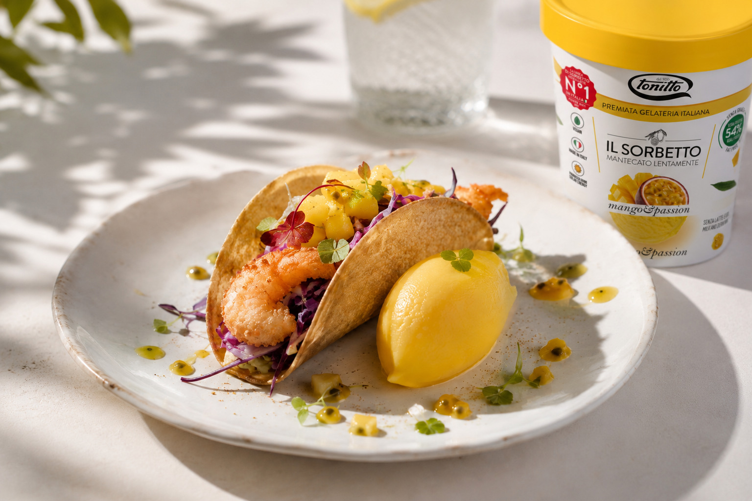 Il sorbetto incontra i sapori del Messico: il taco di gamberi croccanti al mango & passion è la ricetta tropicale dell’estate 2026 Preparazione