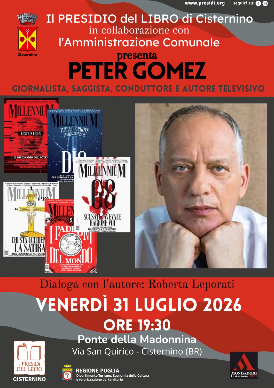 Peter Gomez venerdì a Cisternino Presidio del libro