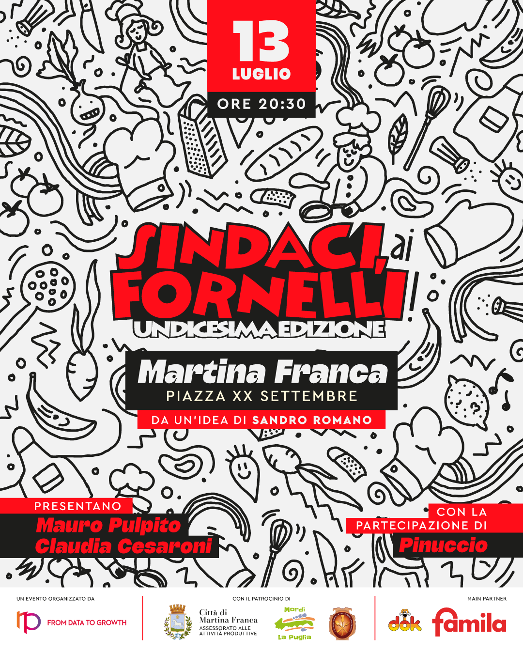 “Sindaci, ai fornelli!” lunedì a Martina Franca Undicesima edizione