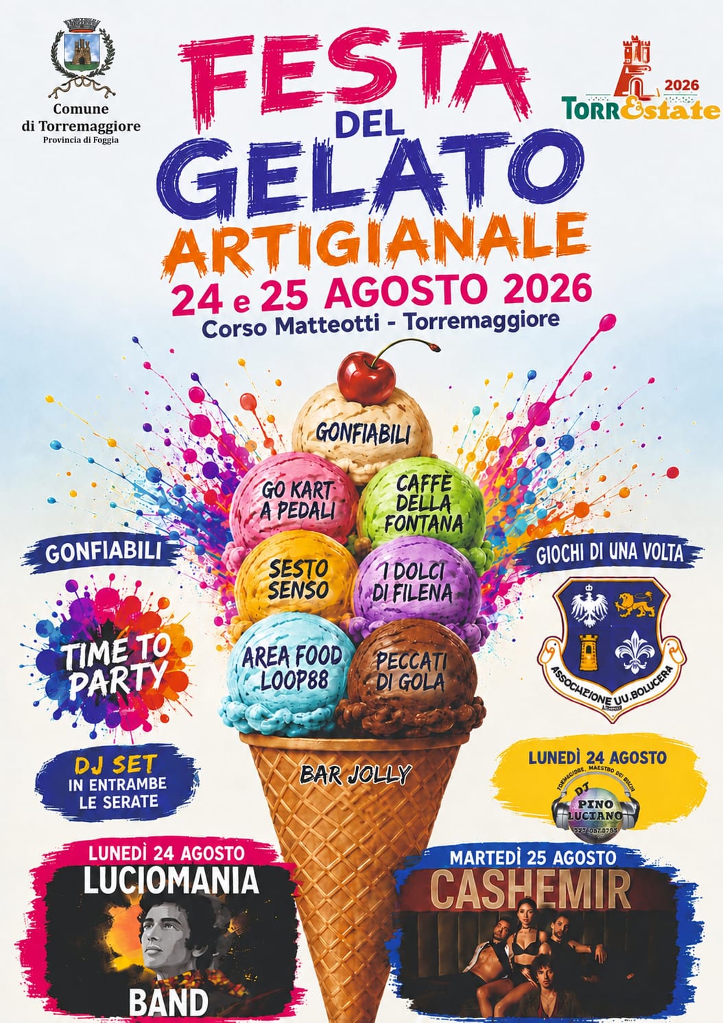 Torremaggiore: festa del gelato artigianale Lunedì e martedì