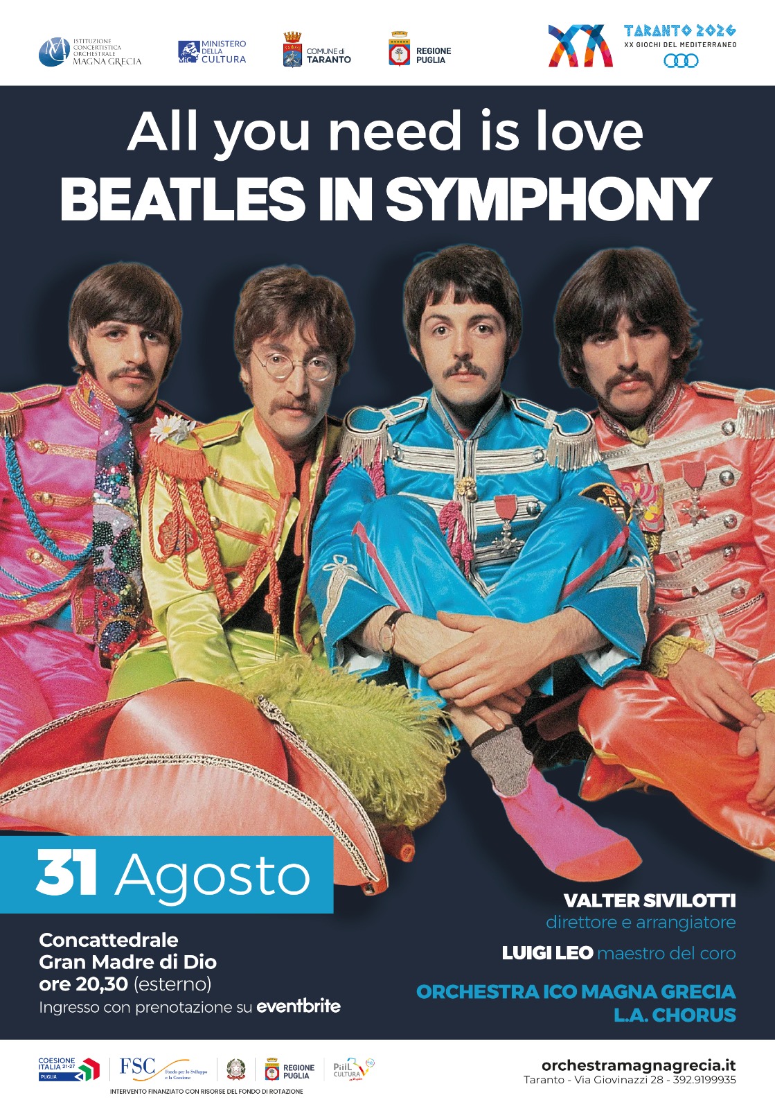 Taranto: Beatles in chiave sinfonica Stasera