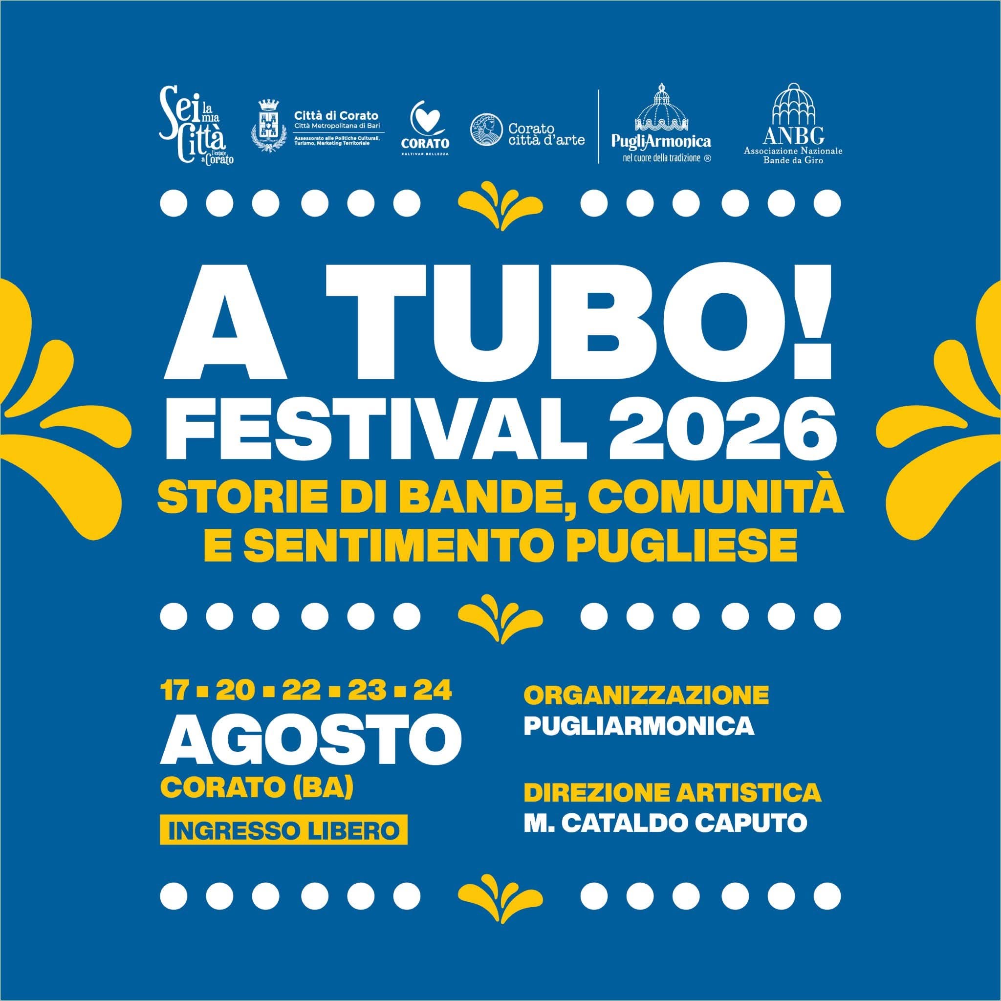 Corato: festival “A tubo!”, secondo appuntamento Stasera il premiato concerto bandistico del Cilento