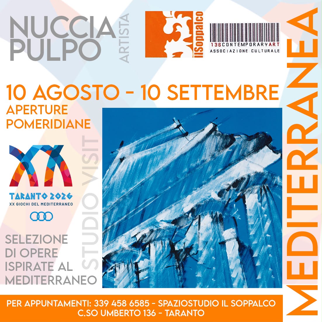 Taranto: da oggi “Mediterranea” Opere di Nuccia Pulpo