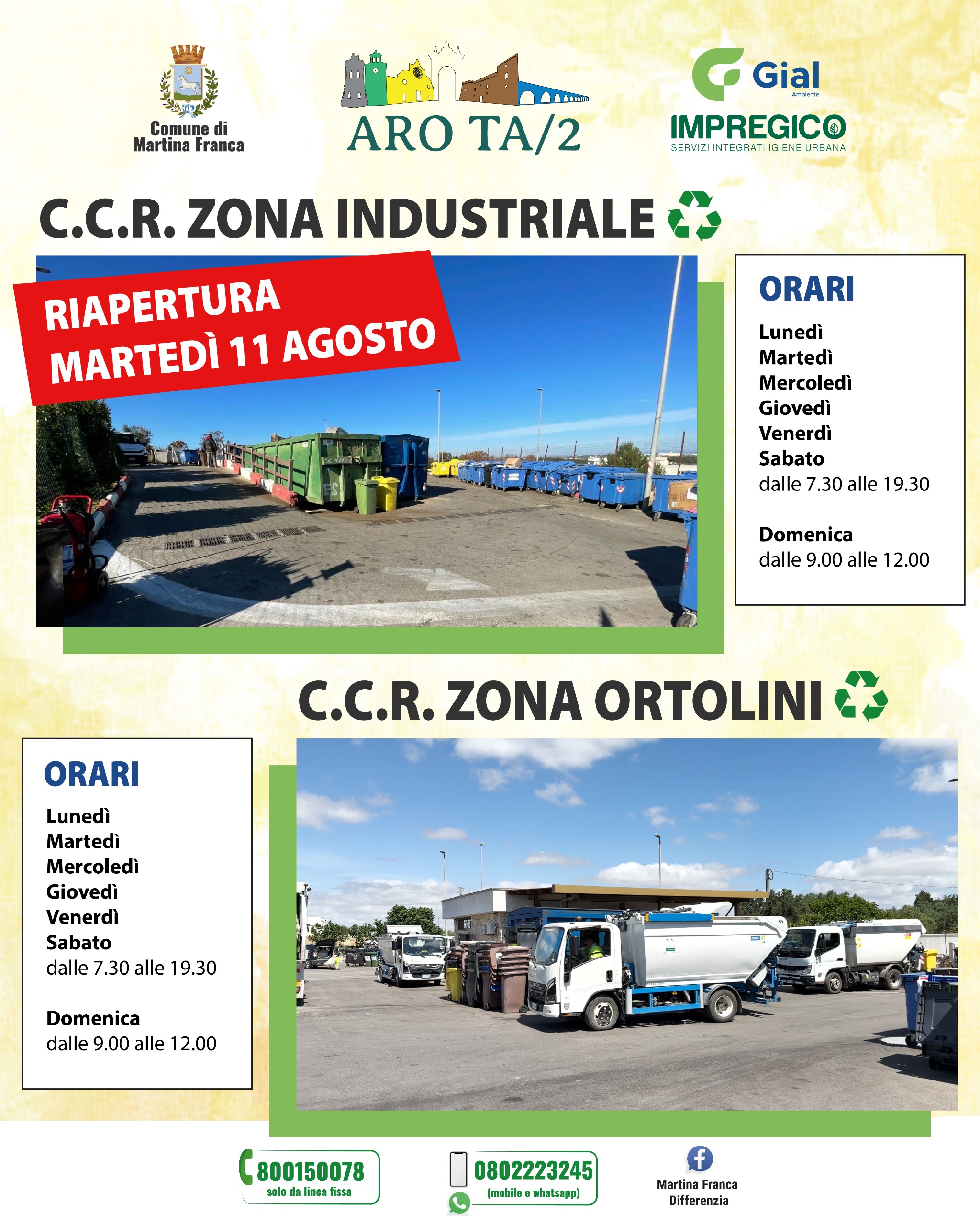 Martina Franca: il centro di conferimento rifiuti riaprirà la settimana prossima Contrada Cicerone, dopo un anno di lavori