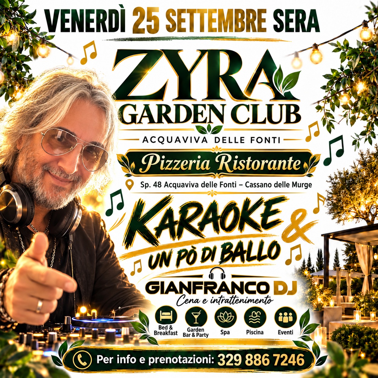acquaviva delle fonti serata con gianfranco dj zyra garden club da Noinotizie.it acquaviva delle fonti serata con gianfranco dj zyra garden club