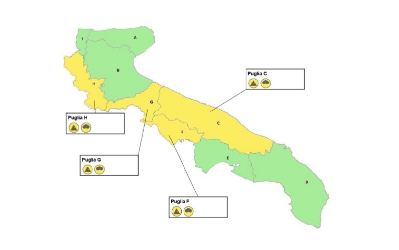 puglia maltempo oggi allerta per zone dal foggiano alla valle d8217itria domani codice giallo per l8217intera regione protezione civile previsioni meteo da Noinotizie.it puglia maltempo oggi allerta per zone dal foggiano alla valle d8217itria domani codice giallo per l8217intera regione protezione civile previsioni meteo