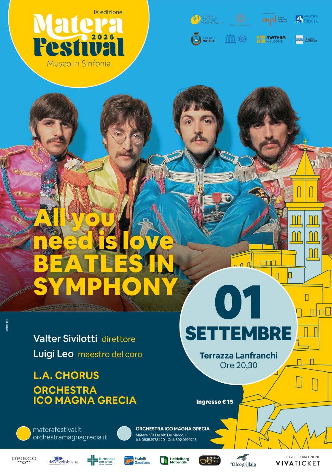 Matera festival, i Beatles diventano sinfonici con “All You Need Is Love” Oggi