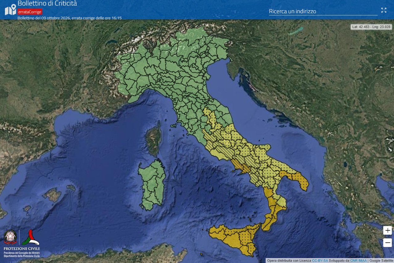 maltempo tutto il sud e parte del centro italia in allerta temporali puglia per tarantino e salento 232 codice arancione protezione civile previsioni meteo da Noinotizie.it maltempo tutto il sud e parte del centro italia in allerta temporali puglia per tarantino e salento 232 codice arancione protezione civile previsioni meteo